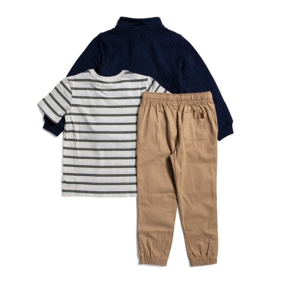 TOMMY BAHAMA Blue 3pc Striped Tee Quarter Zip Sweatshirt And Joggers Set - Picture 2 of 2